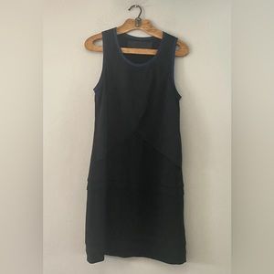 Yigal Azrouel Black Navy Silk Blend Cocktail Dress Illusion Draped Size XS?